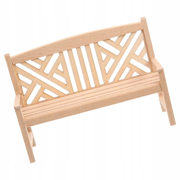 Mini panchina da giardino in legno vintage per case delle bambole e miniature
