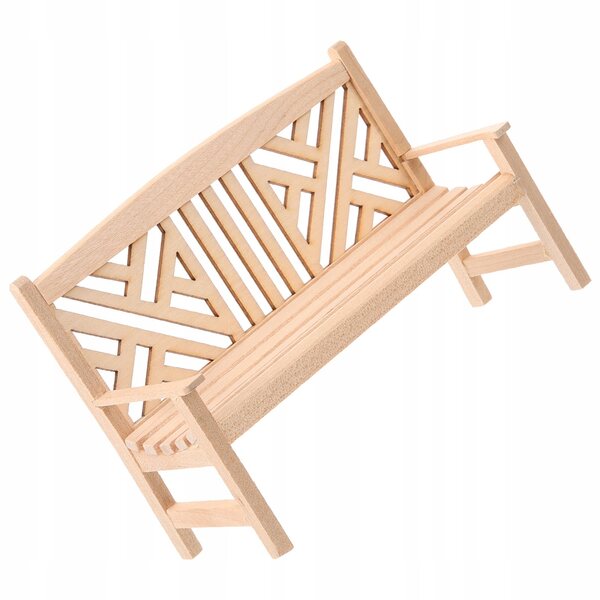Mini panchina da giardino in legno vintage per case delle bambole e miniature
