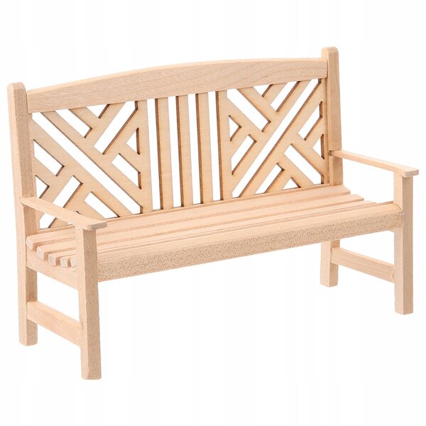 Mini panchina da giardino in legno vintage per case delle bambole e miniature