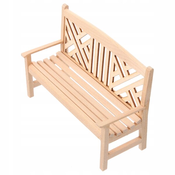 Mini panchina da giardino in legno vintage per case delle bambole e miniature