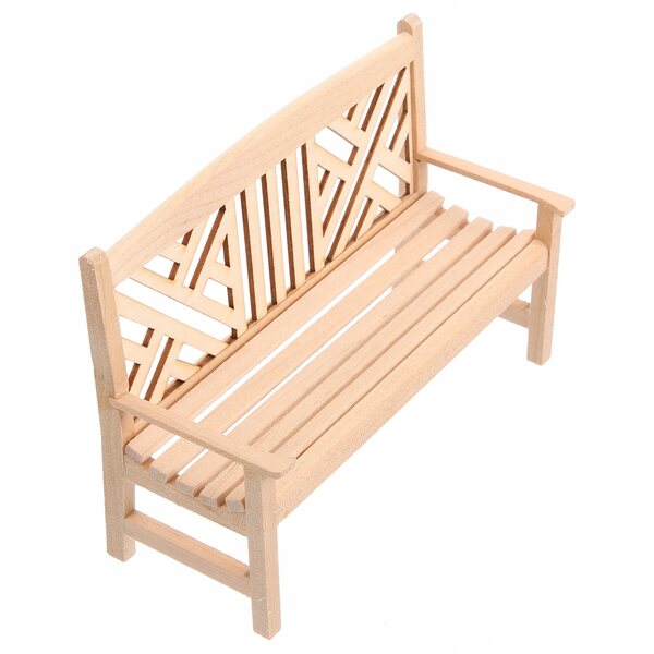 Mini panchina da giardino in legno vintage per case delle bambole e miniature