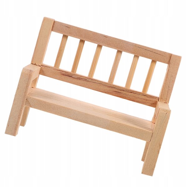 Mini panchina in legno per decorazioni miniature del giardino e casa