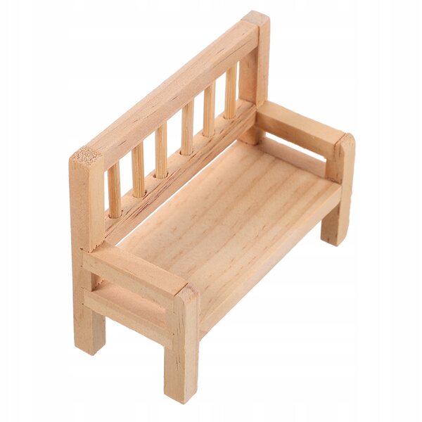 Mini panchina in legno per decorazioni miniature del giardino e casa