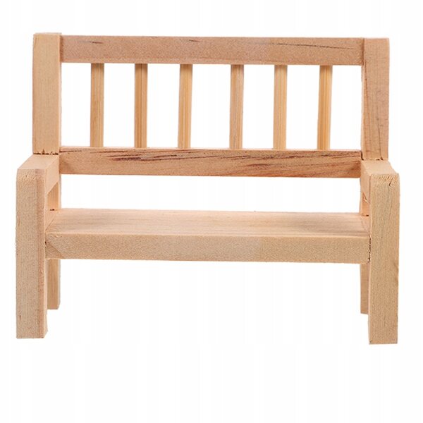 Mini panchina in legno per decorazioni miniature del giardino e casa