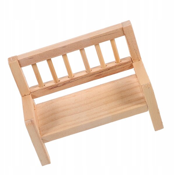 Mini panchina in legno per decorazioni miniature del giardino e casa