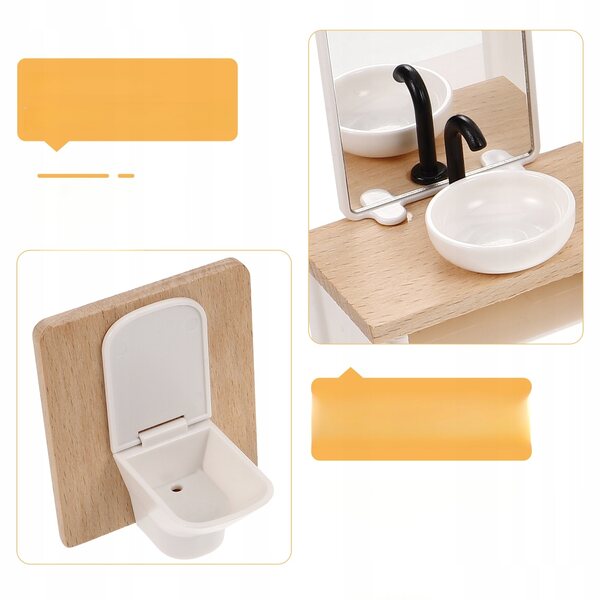 Set bagno miniatura per casa delle bambole in scala 1:12 accessori decorativi