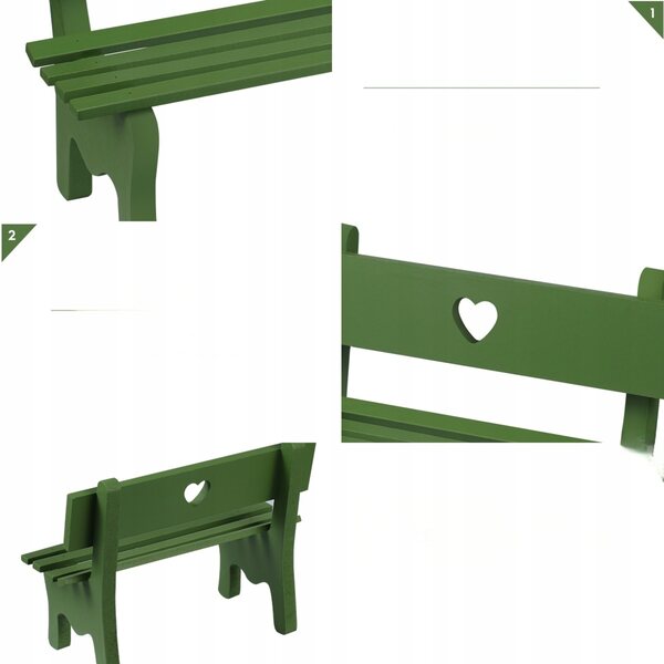 Mini panca decorativa in legno verde per ambienti e miniature 13x6,5x12,5 cm