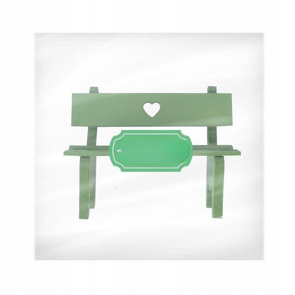 Mini panca decorativa in legno verde per ambienti e miniature 13x6,5x12,5 cm