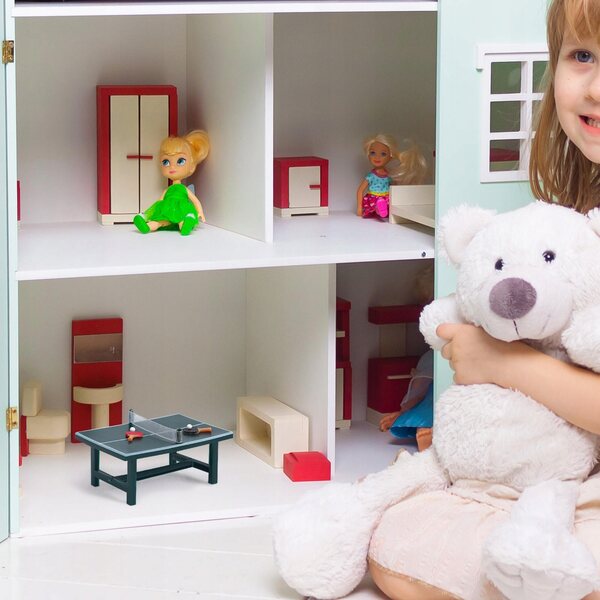 Mini-dekorative Tischtennisplatte aus Kunstharz für Zuhause und Miniaturen