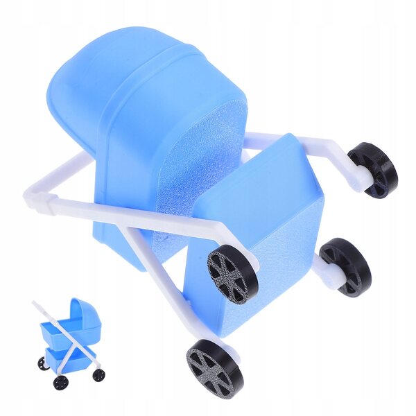 Mini culla plastica blu per casa delle bambole, decorazione realistica e funzionale