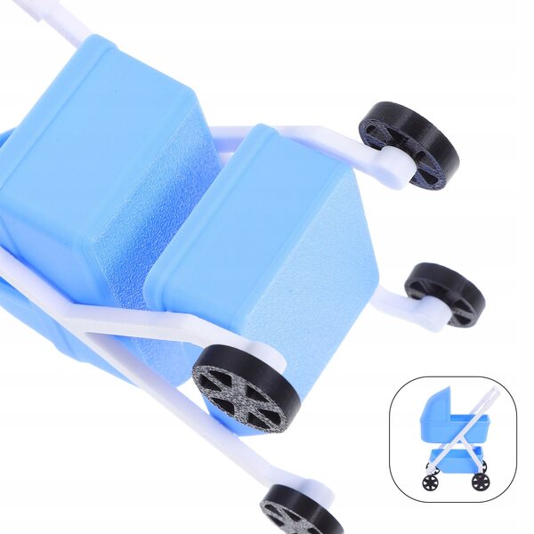 Mini culla plastica blu per casa delle bambole, decorazione realistica e funzionale