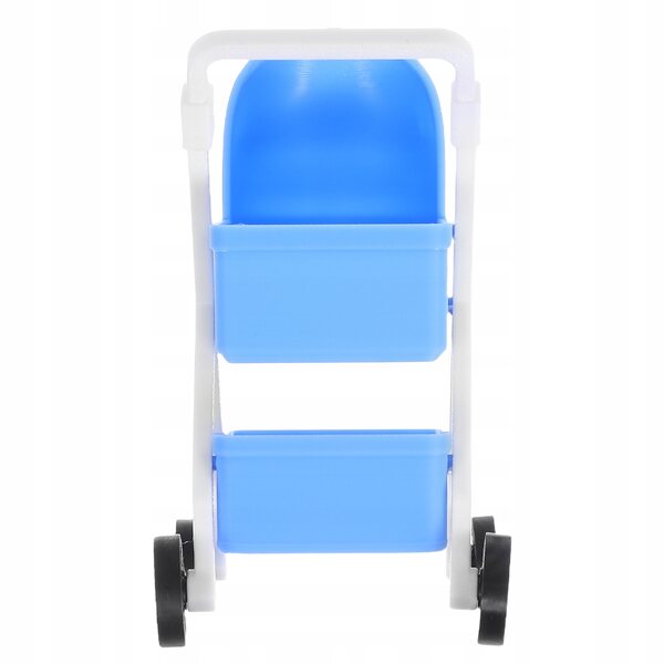 Mini culla plastica blu per casa delle bambole, decorazione realistica e funzionale