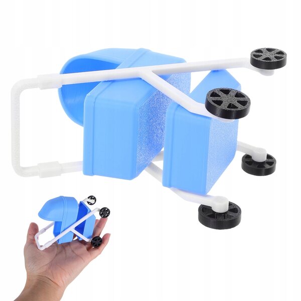 Mini culla plastica blu per casa delle bambole, decorazione realistica e funzionale