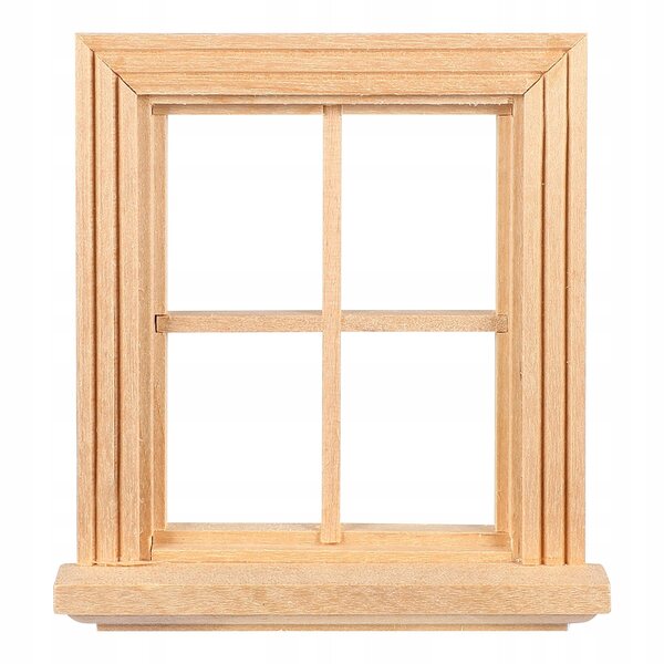 Miniatura finestra in legno per case delle bambole, decorazione resistente e naturale