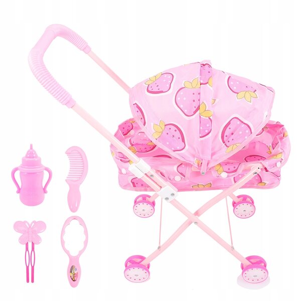 Pratico passeggino giocattolo rosa per bambole, regalo ideale per bambini