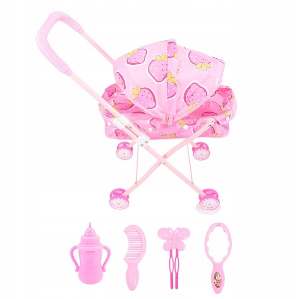 Pratico passeggino giocattolo rosa per bambole, regalo ideale per bambini