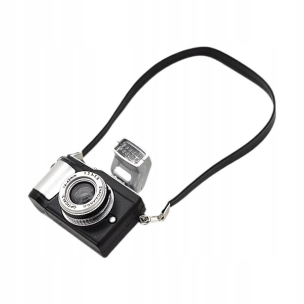 Miniatura digitale di fotocamera SLR nera per bambole 1/12 - decorazione dettagliata