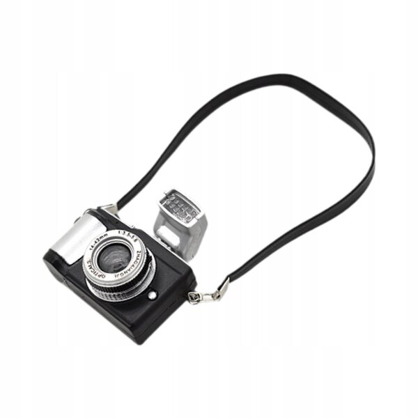 Miniatura digitale di fotocamera SLR nera per bambole 1/12 - decorazione dettagliata