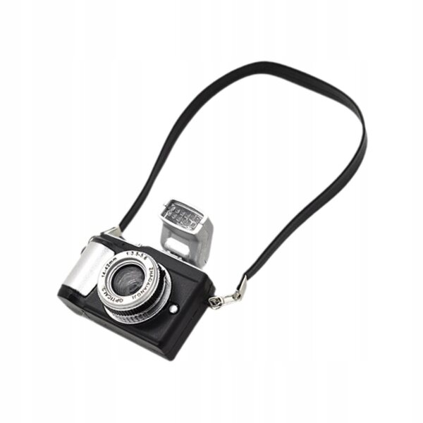 Miniatura digitale di fotocamera SLR nera per bambole 1/12 - decorazione dettagliata