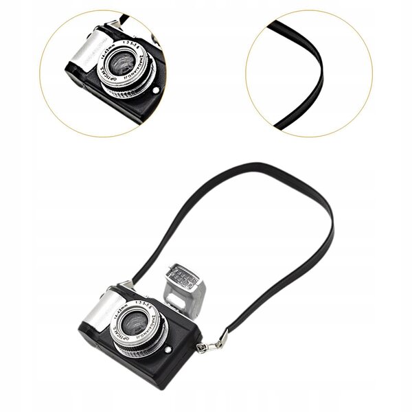 Miniatura digitale di fotocamera SLR nera per bambole 1/12 - decorazione dettagliata