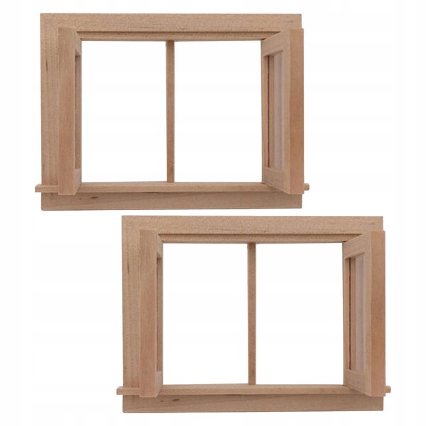 2 Mini-Holzfenster für Puppenhaus – lebensechte und perfekte Dekoration