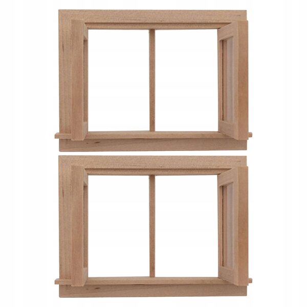 2 Mini-Holzfenster für Puppenhaus – lebensechte und perfekte Dekoration