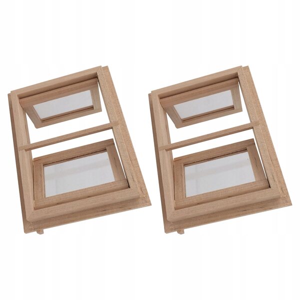 2 Mini-Holzfenster für Puppenhaus – lebensechte und perfekte Dekoration