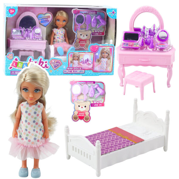 Mini Lalecca Anlily con Toeletta, Lettino e Accessori per Bambine da 3+