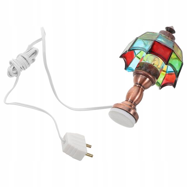 Lampada da Scrivania Miniatura 1:12 per Casa delle Bambole, Stile Vintage e LED