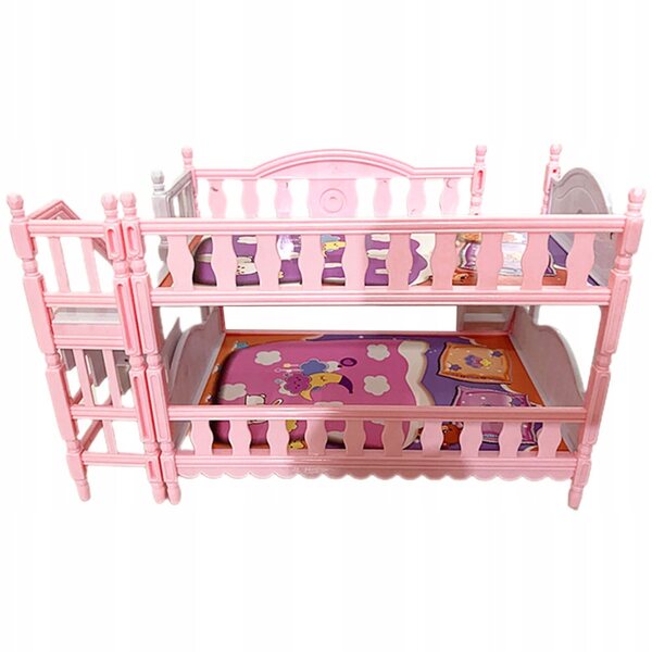 Mini letto a castello per casa delle bambole 22x14 cm in plastica resistente