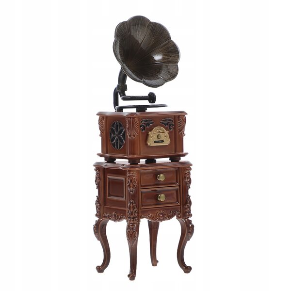 Mini Gramofono Vintage Retro con Suono per Decorazione Domestica e Casa delle Bambole