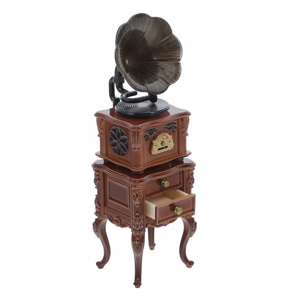 Mini Gramofono Vintage Retro con Suono per Decorazione Domestica e Casa delle Bambole