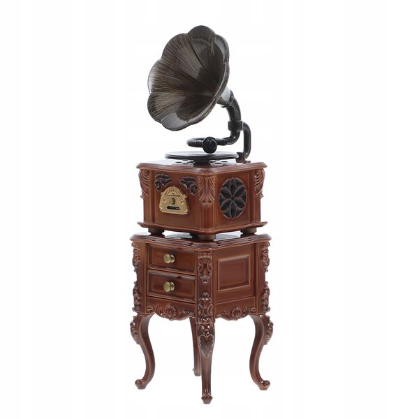 Mini Gramofono Vintage Retro con Suono per Decorazione Domestica e Casa delle Bambole
