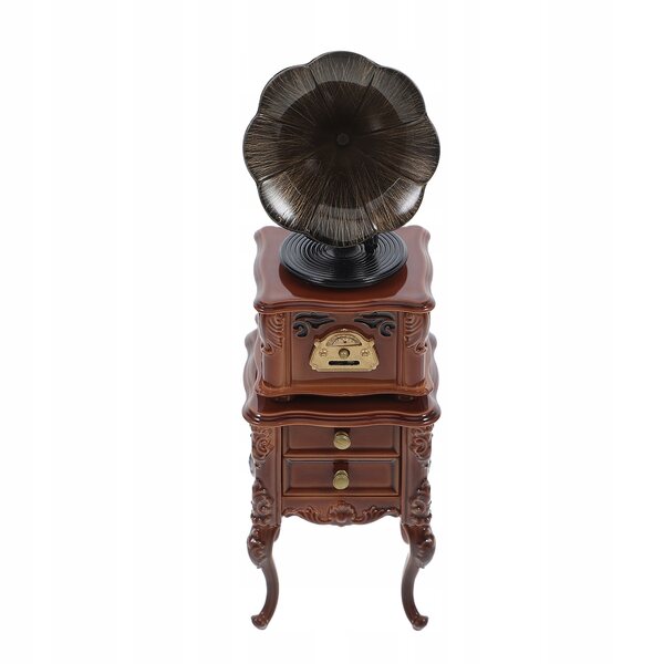 Mini Gramofono Vintage Retro con Suono per Decorazione Domestica e Casa delle Bambole