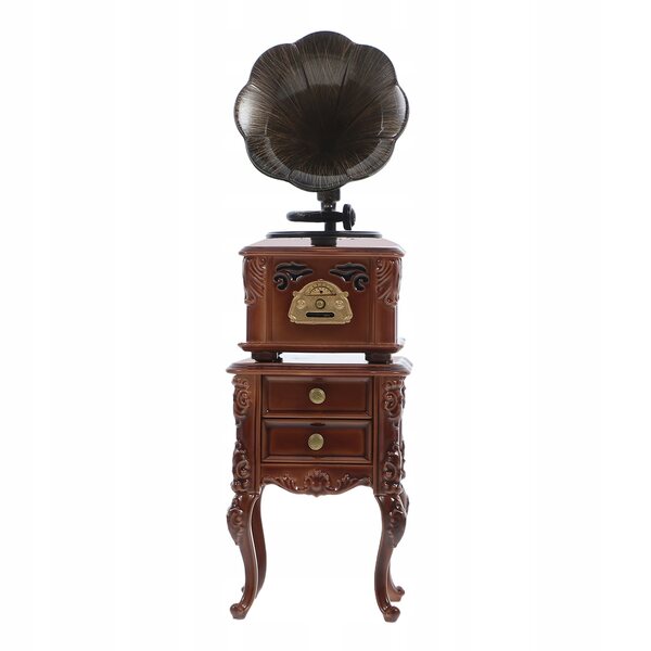 Mini Gramofono Vintage Retro con Suono per Decorazione Domestica e Casa delle Bambole