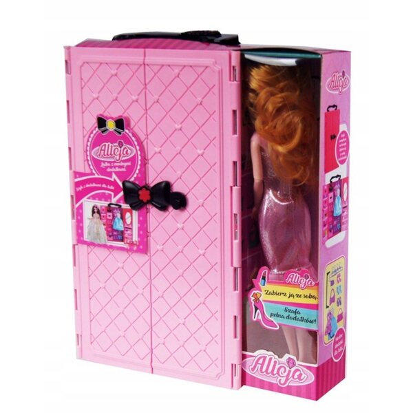 Set completo Doll Alice con guardaroba, valigia e abiti per bambine dai 3 anni