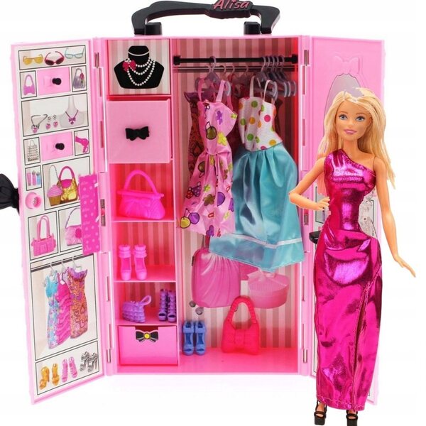 Set completo Doll Alice con guardaroba, valigia e abiti per bambine dai 3 anni