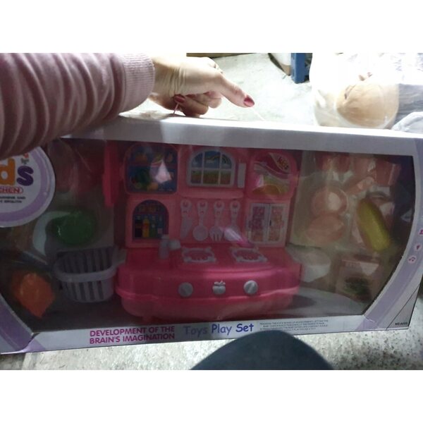 Mini cucina giocattolo per bambole con accessori e verdure in plastica