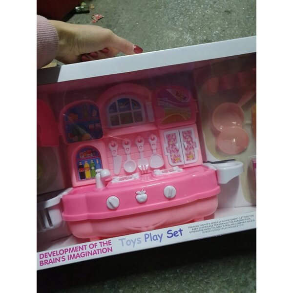 Mini cucina giocattolo per bambole con accessori e verdure in plastica