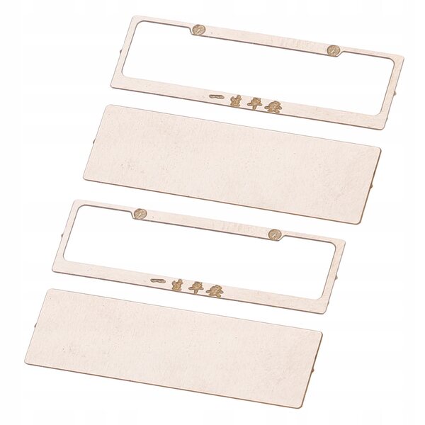 Set 2 Cornici Miniature in Acciaio Inossidabile per Targhe Auto da Collezione