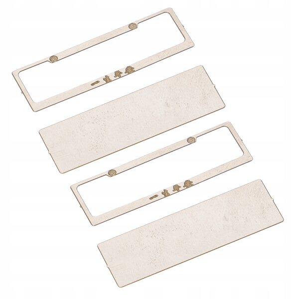 Set 2 Cornici Miniature in Acciaio Inossidabile per Targhe Auto da Collezione
