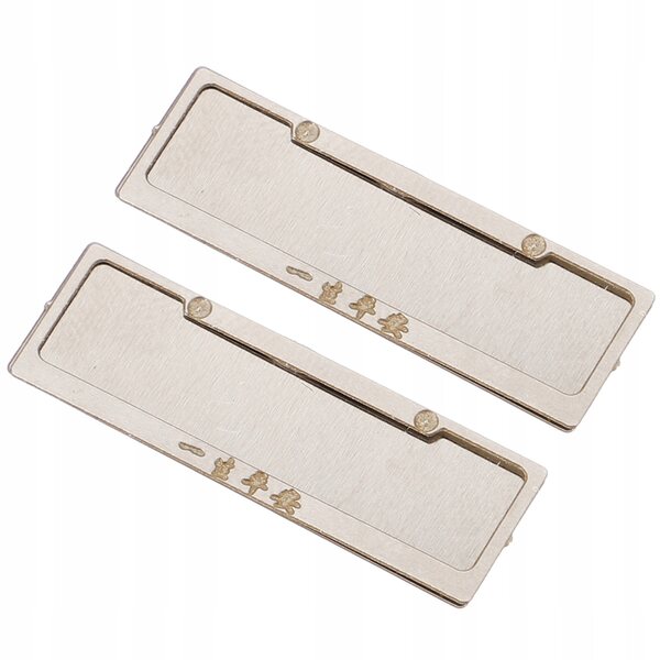 Set 2 Cornici Miniature in Acciaio Inossidabile per Targhe Auto da Collezione