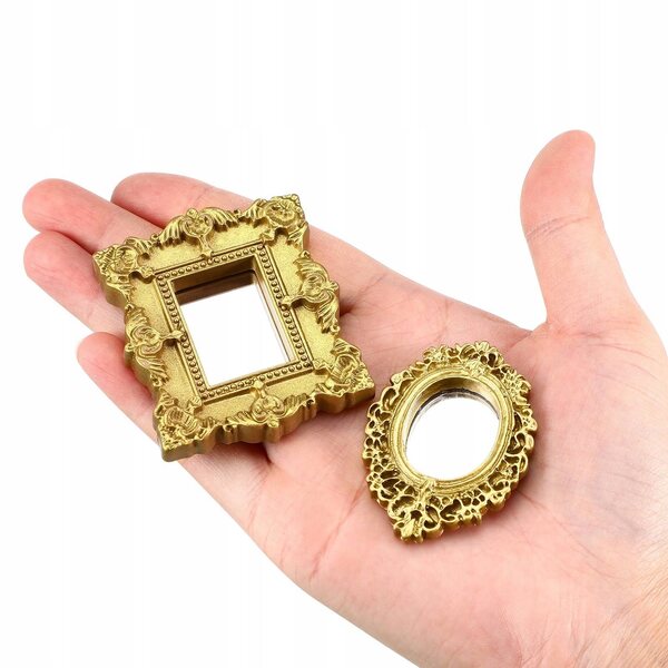 Set 3 Mini Specchi Decorativi in Resina per Case delle Bambole e Miniatura