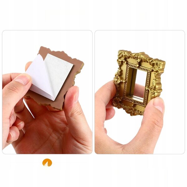Set 3 Mini Specchi Decorativi in Resina per Case delle Bambole e Miniatura