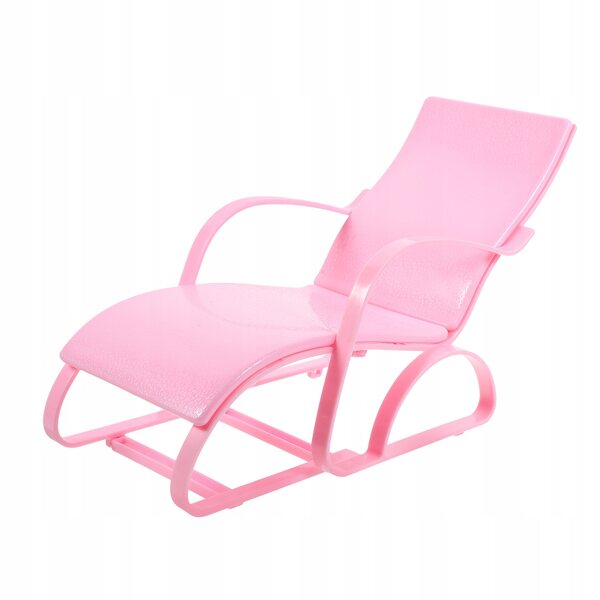 Mini-dekoratives Strandbett aus rosa Kunststoffpuppen, 17 x 11 x 8 cm