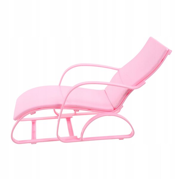Mini-dekoratives Strandbett aus rosa Kunststoffpuppen, 17 x 11 x 8 cm