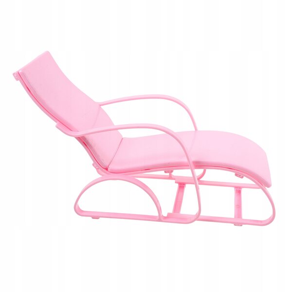 Mini-dekoratives Strandbett aus rosa Kunststoffpuppen, 17 x 11 x 8 cm