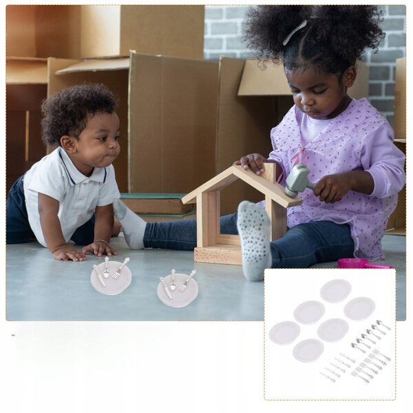 Set Miniature di Posate Decorative per Case delle Bambole in ABS e Metallo