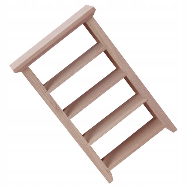 Mini mensola libreria in legno beige per casa delle bambole, 12.6x8.4x7.4 cm