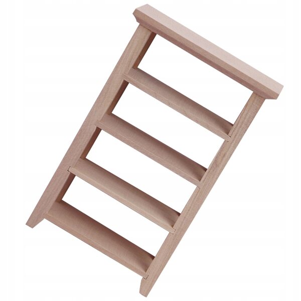 Mini mensola libreria in legno beige per casa delle bambole, 12.6x8.4x7.4 cm